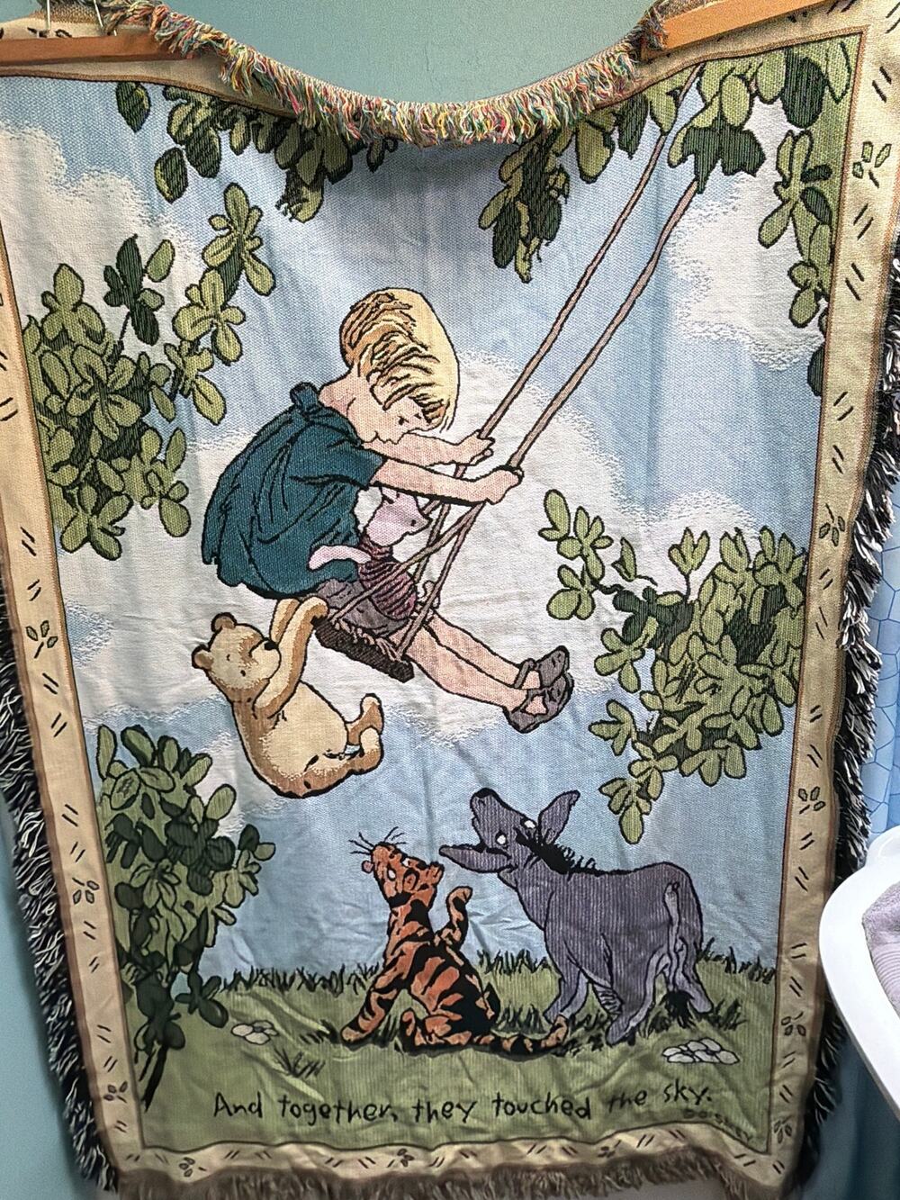 VTG Goodwin Weavers Classic Pooh 100% Cotton Triple Weave Throw 48x68 Disney
